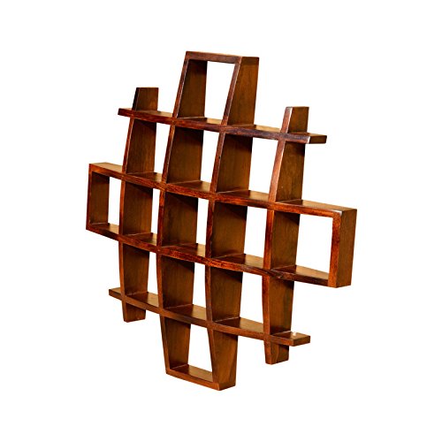 Wood Dekor Sun Shaped Wall Rack - Honey Finish