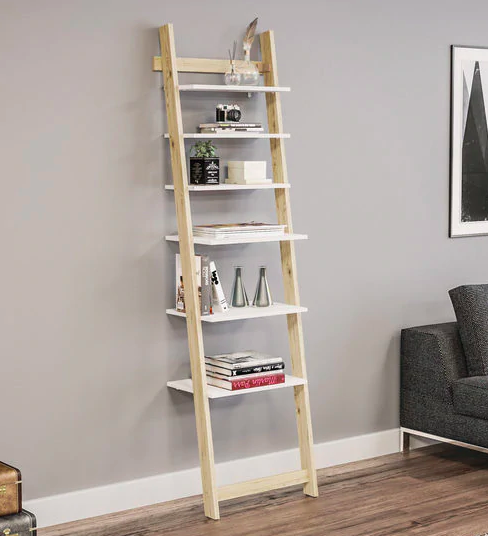 Ladder Book Shelf cum Display Unit in White Finish Furniture20