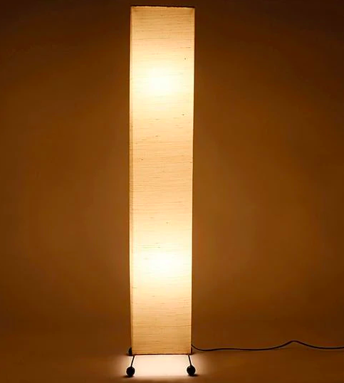 Square Khadi Jute Floor Lamp by Lavish