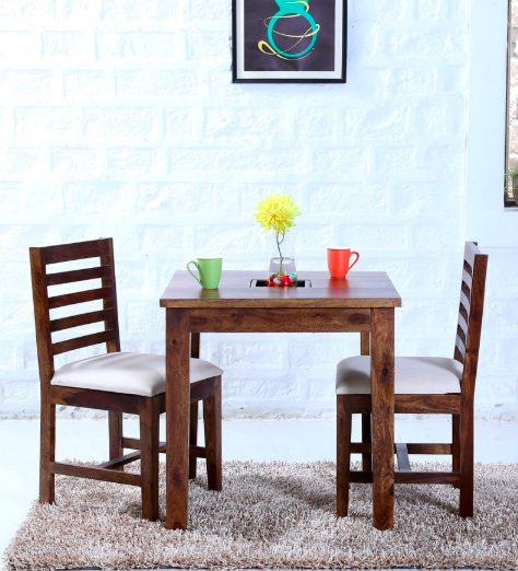 Stigen Solid Wood Two Seater Dining Set in Provincial Teak Finish by Woodsworth