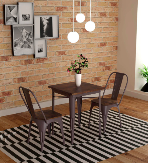 Novo Two Seater Dining set in Brown Colour by Bohemiana