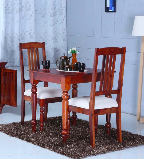 Harleston Solid Wood Two Seater Dining Set in Honey Oak Finish by Amberville