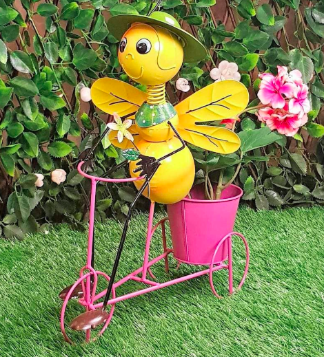 Multicolour Metal Christmas D cor Honey Bee On Cycle By Wonderland