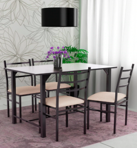 caint-metallic-four-seater-dinning-set-with-wooden-top-by-furniturekraft